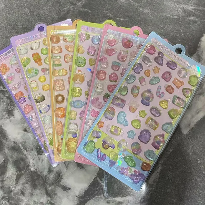 New High-value Second-generation Cartoon 3D Relief Solid Cute Reward 3D Stickers with Three-dimensional Night Light