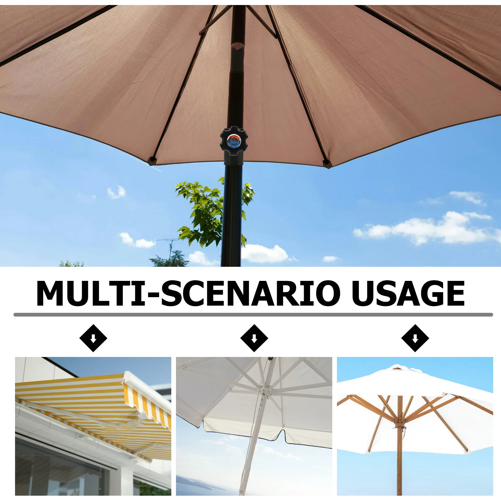 محول عمود مظلة الفناء، تغطية رومانية، طقم صيانة سهل التخزين، ملحقات مظلة الشاطئ