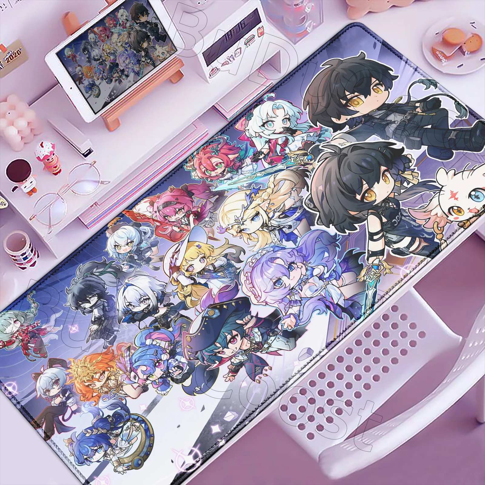 Kawaii Anime Wuthering Waves Mouse Pad XXL Gaming Computer PC Keyboard Mats Non-Slip Rubber Laptop Luno Phoebe Phrolova Mousepad
