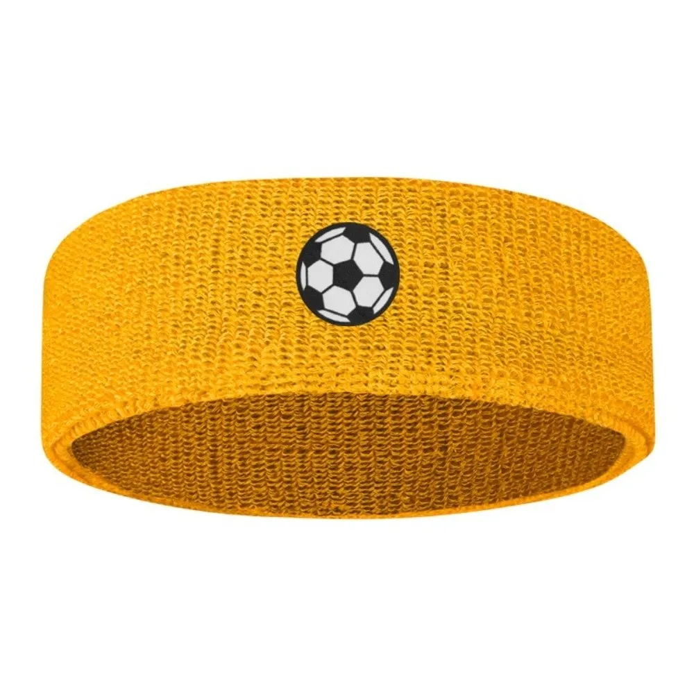 Sweat Absorbing Cartoon Sports Headband Polyester Soccer Printed Sweat Absorbing Hairband Wicking Soild Color