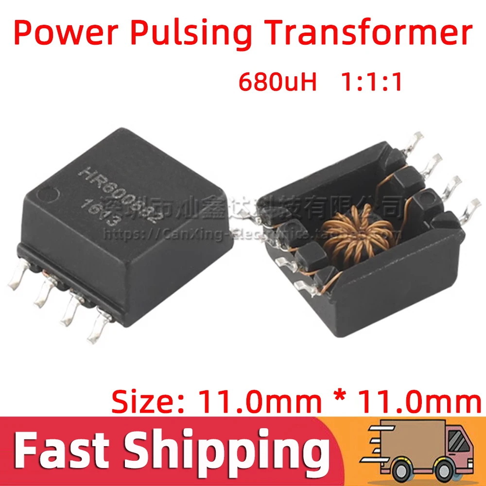 2pcs HR600882 SMD 3KV High Voltage Power Pulsing Transformer 680uH Turns Ratio 1:1:1 Isolated 3 Three Winding Transformer