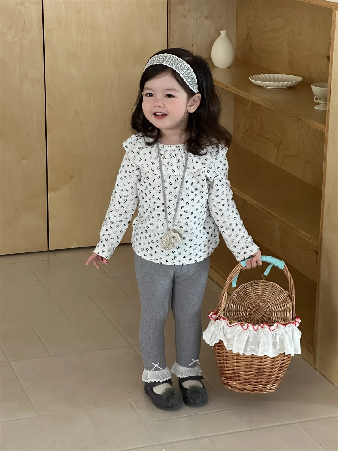 Toddler Princess Loose Tops Children Clothes 2025 Autumn New Baby Girl Long Sleeve Floral Shirts Kids Girls Lapel Blouse
