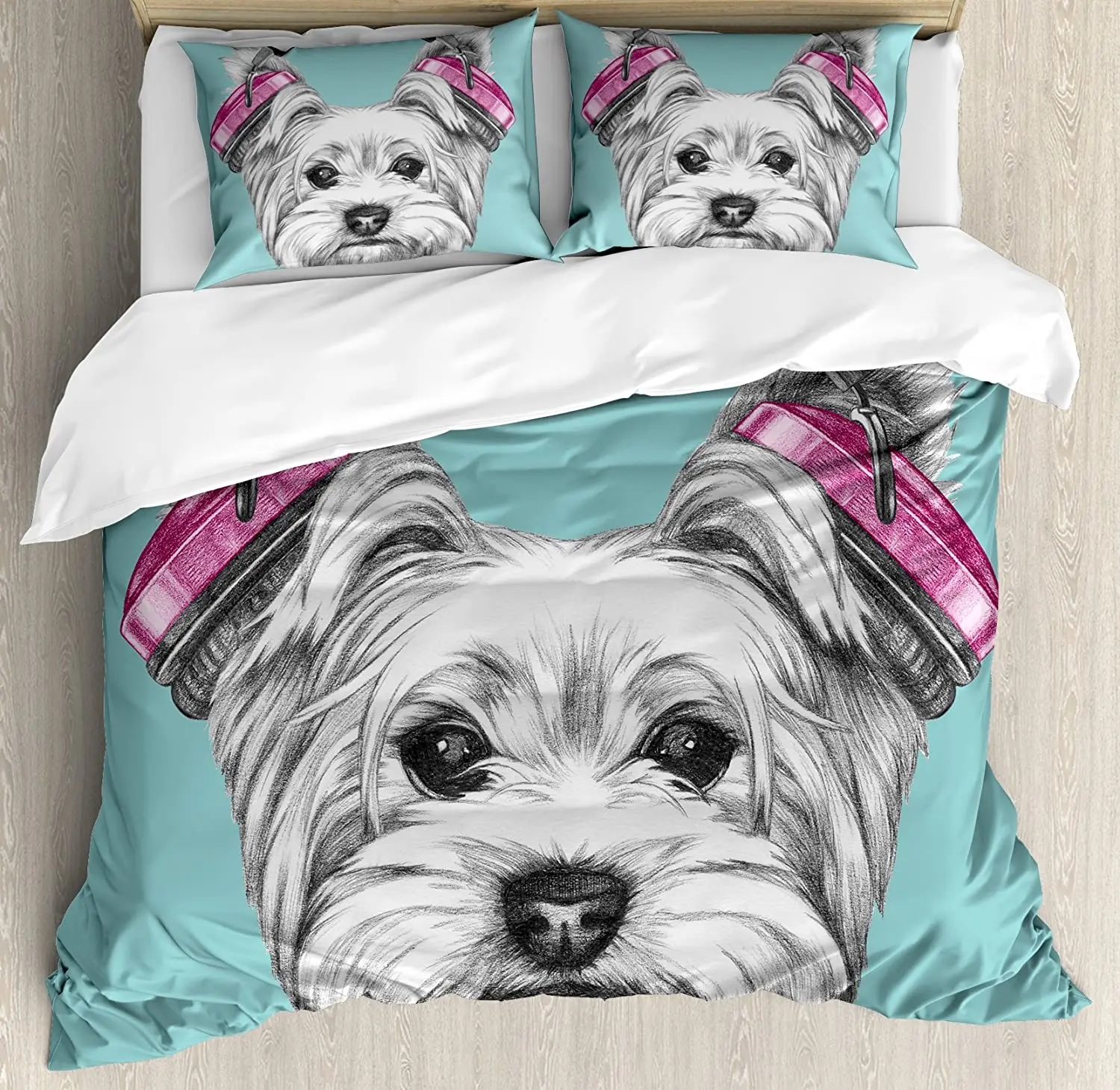 

3pcs Bedding Set Dog Pug Cartoon Home Textile Duvet Cover Pillow Case Boy Kid Teen Girl Bedding Covers Set