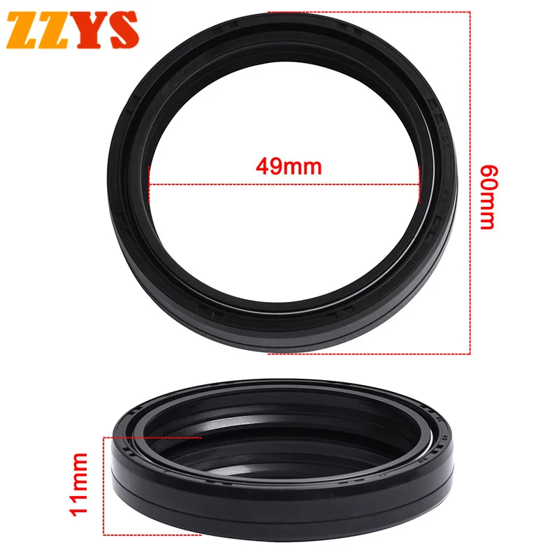 49x60x11 49*60 Motorcycle Front Fork Damper Oil Seal and 49 60 Dust Cover Seal For HARLEY DAVIDSON Dyna Fat Bob Dark Custom FXDF