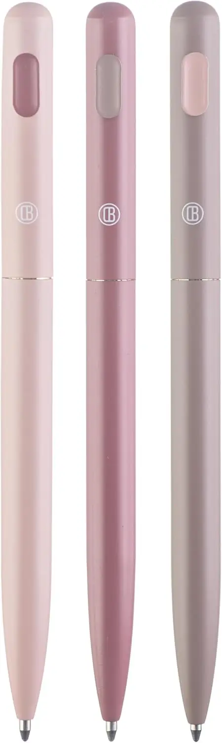 

Black Ink Ballpoint Pens, 3 Pack Retractable No Bleed, Cute Pastel for Bible Study Journaling Teachers School Office Gifts