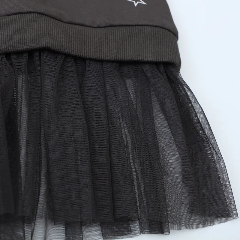 Jumping Meters 2-7T Hot Selling Princess Girls Dresses Moon Bunny Stars Mesh For Autumn Spring Long Sleeve Children\'s Clothes