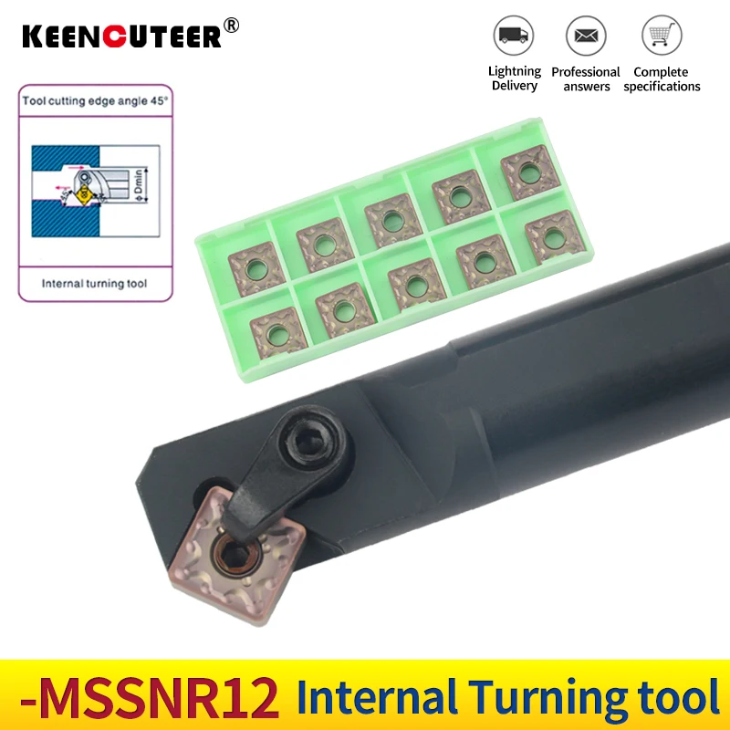 Suporte de Ferramenta de Giro Interno S20r-mssnr12 S25s-mssnr12 Conjunto de Ferramentas de Corte Cnc com Barra de Torno de Carboneto Snmg Peça