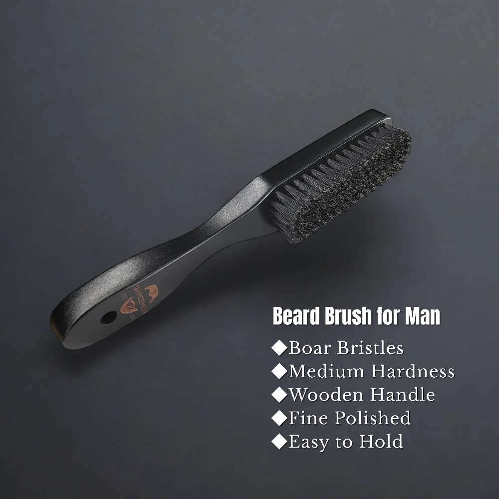 Gracemen Wood Handle Boar Bristle Beard Brush for Men Premium Wood Brush Shaving Brush Hair Stylist Comb