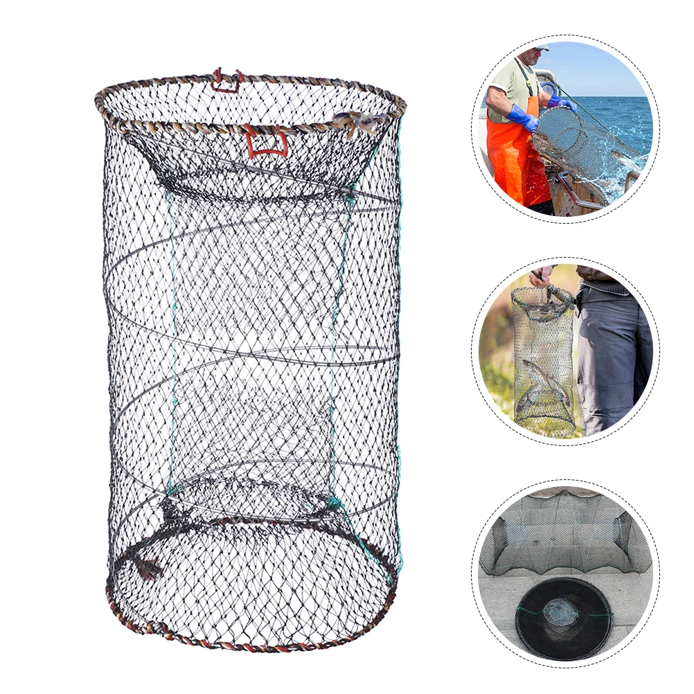 

2pcs Foldable Fishing Net Crab Collapsible Keeping Catfish Portable Bait Aquarium Iron Crabbing Equipment Baits Fish Trap High