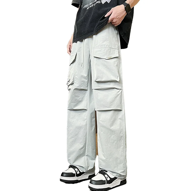

Мужские брюки-карго премиум-класса: Новинка Весна-Лето, широкие штанины, изогнутый крой, множество карманов, свободный крой, удобные, для работы и повседневной носки, модные