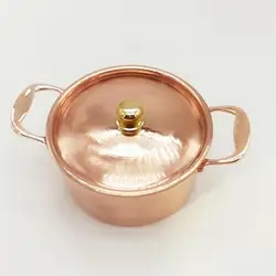 16cm Copper Pot Soup Pot with Lid Saucepan for Induction Cooker Small Copper Hot Pot Cookware Stew Pan Stock Pot Cookware