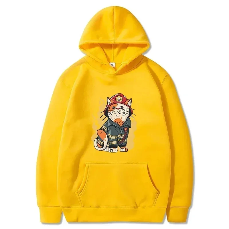 

Fire Cat Print Long-sleeved Tops Women Fashionable and Comfortable Pullover Autumn and Winter hoodie Versatile Tops S-3XL