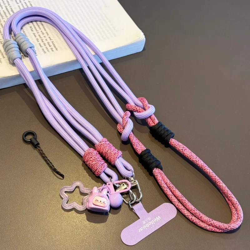 CxrKiti الهاتف المحمول الحبل Crossbody يمكن حمل الكورية متعددة الوظائف كاميرا محبوك في الهواء الطلق المضادة للإمالة حبل سلسلة هواتف المحمول