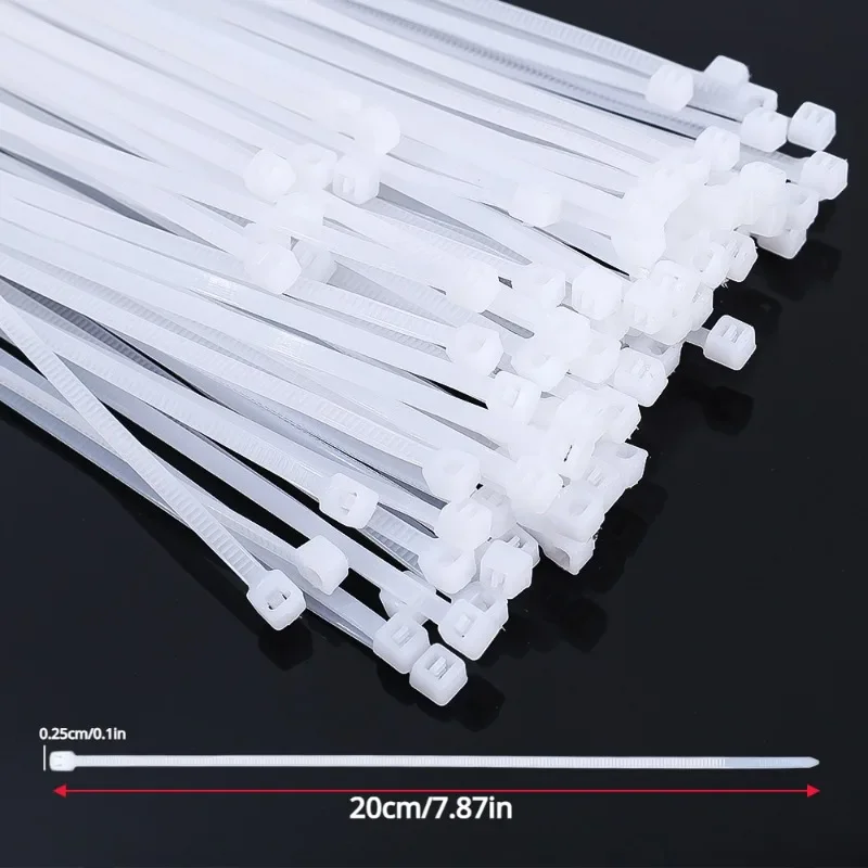 100pcs Nylon Cable Ties Adjustable Self-locking Cord Ties Straps Fastening Loop Reusable Plastic Wire Ties For Home Office