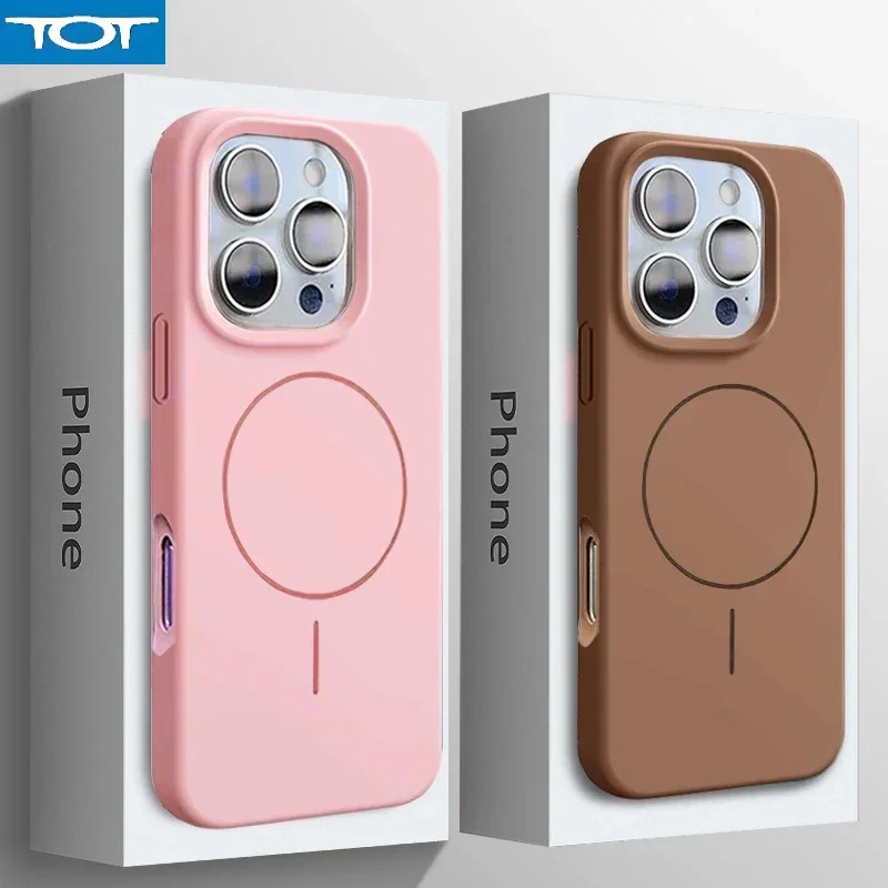 

Магнитный жидкий силиконовый чехол для iPhone 16, 15, 14, 13, 12, 11 Pro Max Plus с беспроводной зарядкой для Magsafe, противоударный чехол из микрофибры