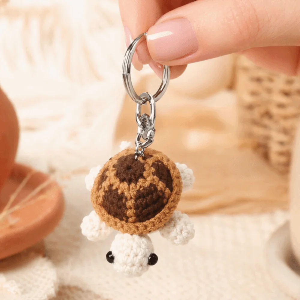 Cartoon Tortoise Little Turtle Crochet Keychain Mini Wool Knitting Mini Knit Turtle Pendant High Quality Creative