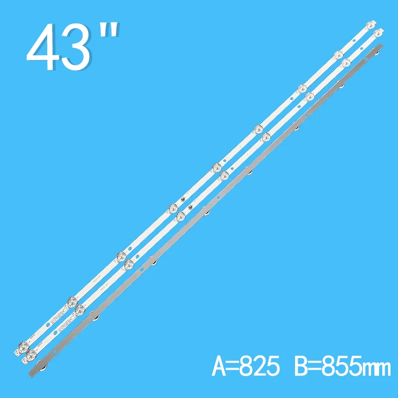 3pcs (pipeline + 1B) A * 9LED B * 8LED 3V Pour 43 "TV JS-D-AP4316-081DC JS-D-AP4316-091DC 43A16B LMDS430D16C-07