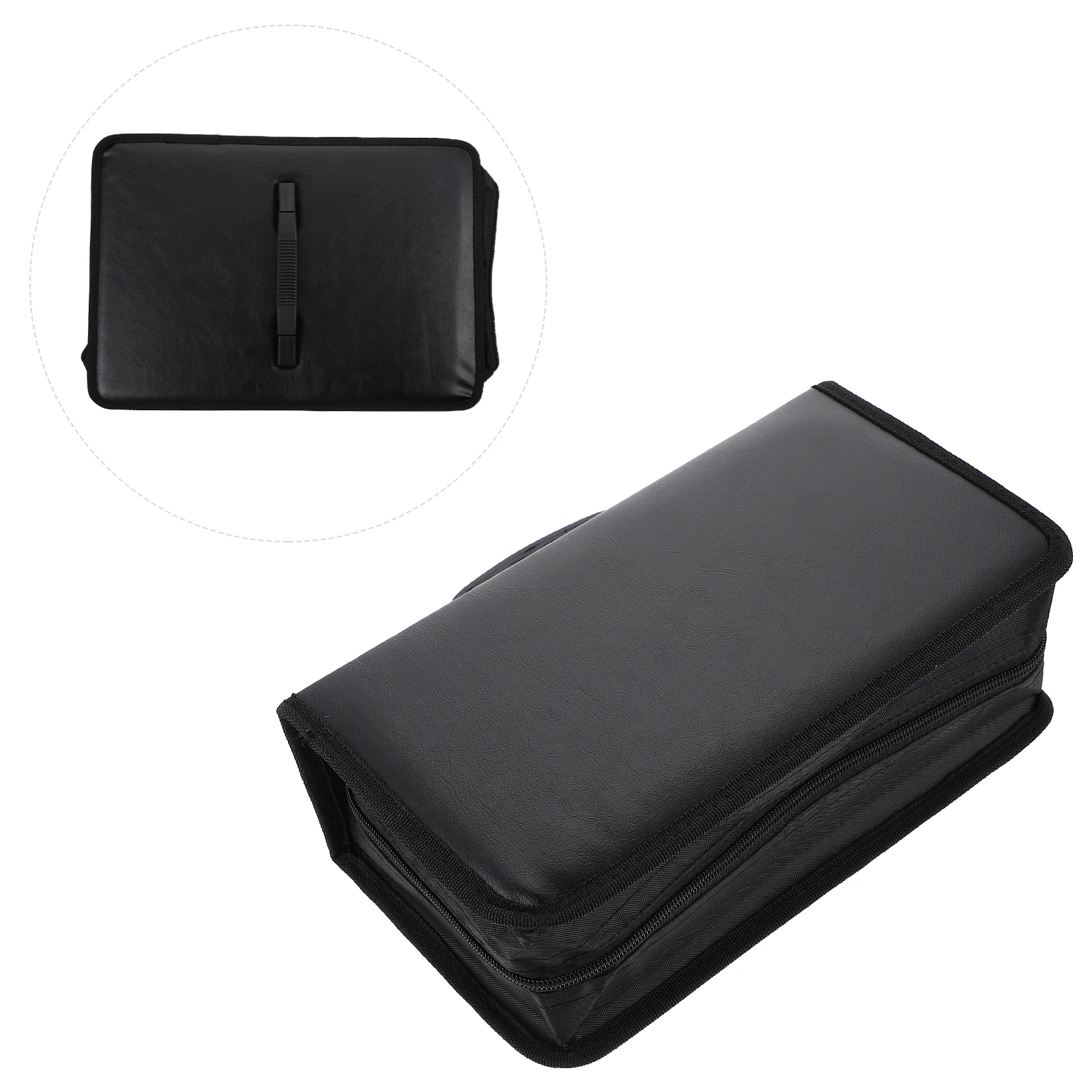 

2pcs CD Storage Case Large Capacity Disc Bag PU Wallet DVDs Protector Soft Pages Zipper Dustproof