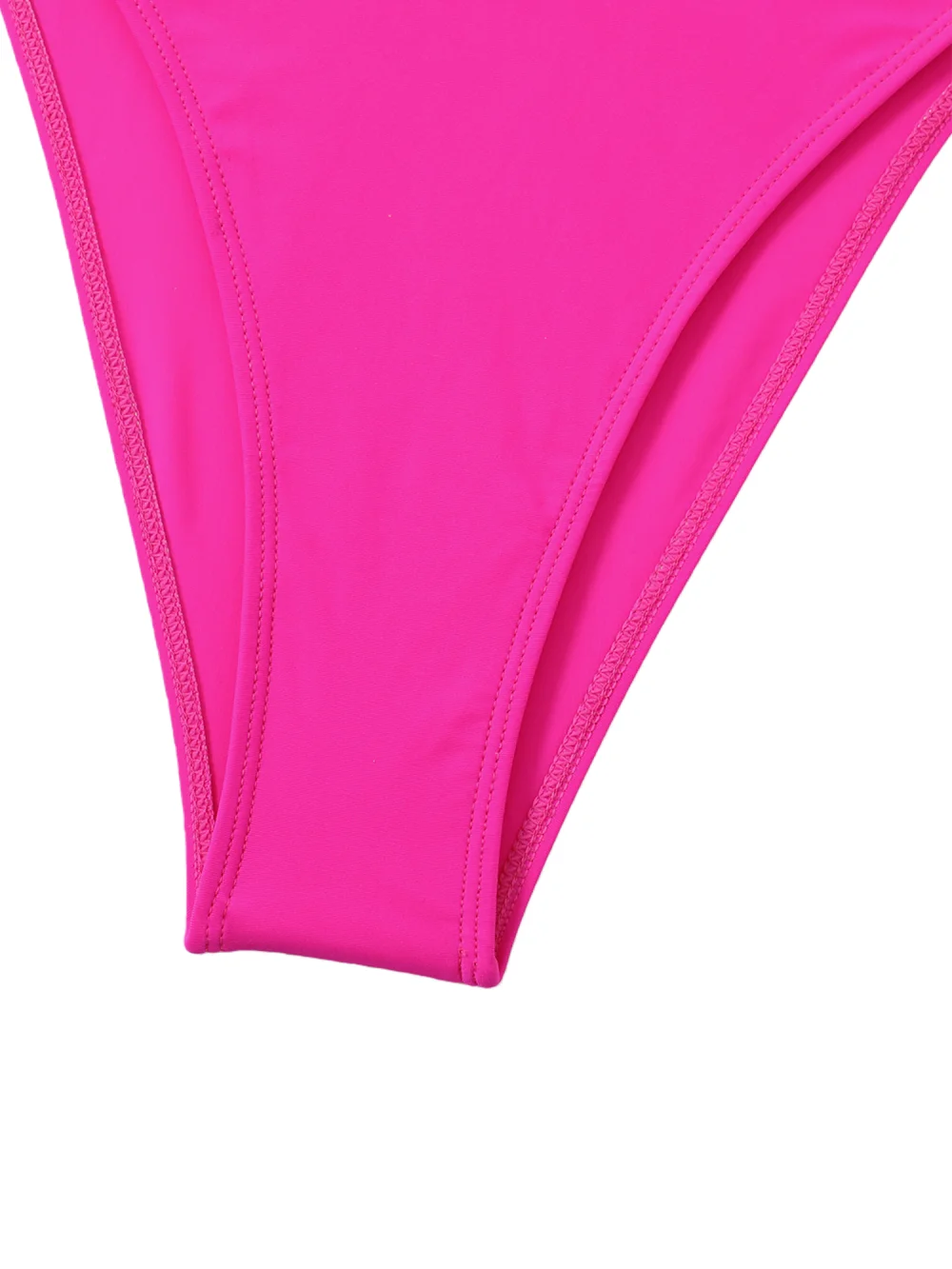 Neonrosa Einteiler-Badeanzug für Damen, Netzstoff, überkreuzte Krawatte, Taille, Bauchkontrolle, Badeanzug, sexy, tiefer V-Ausschnitt, verstellbare Strandmode