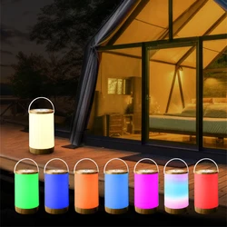 Lampada da campeggio a colori RGB lampada a lanterna portatile USB ricaricabile modalità musica decorazione da scrivania per feste, matrimoni, vacanze