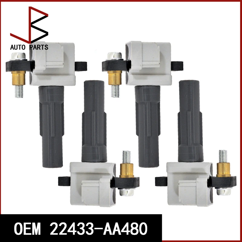 

Комплект из 4 штук OEM 22433-AA480 22433AA480 катушка зажигания подходит для автомобильных аксессуаров SUBARU