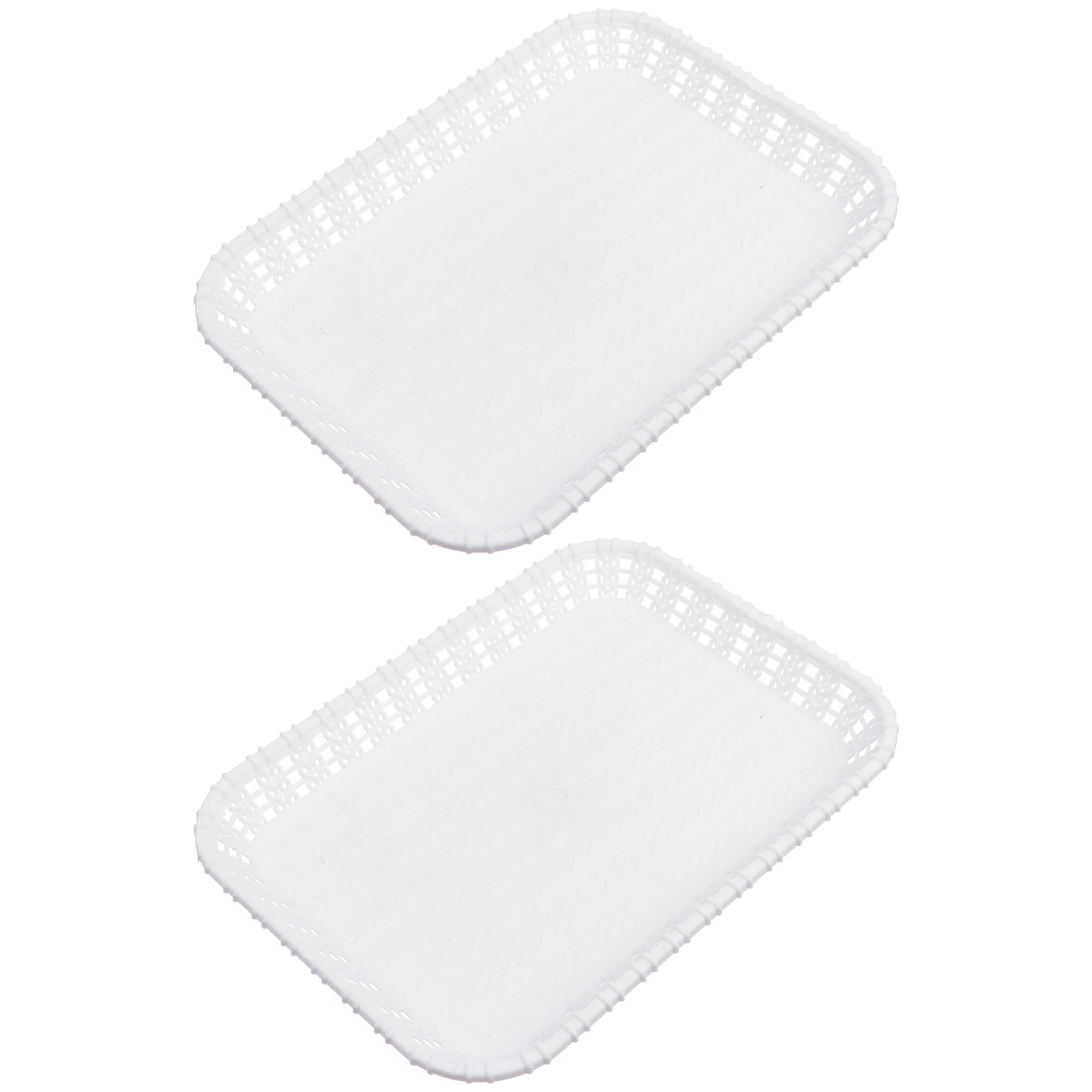 

2 pcs White Tray Food Storage Retro Bread Tray Elegant Simple Plastic Fruit Serving Home Kitchen Party