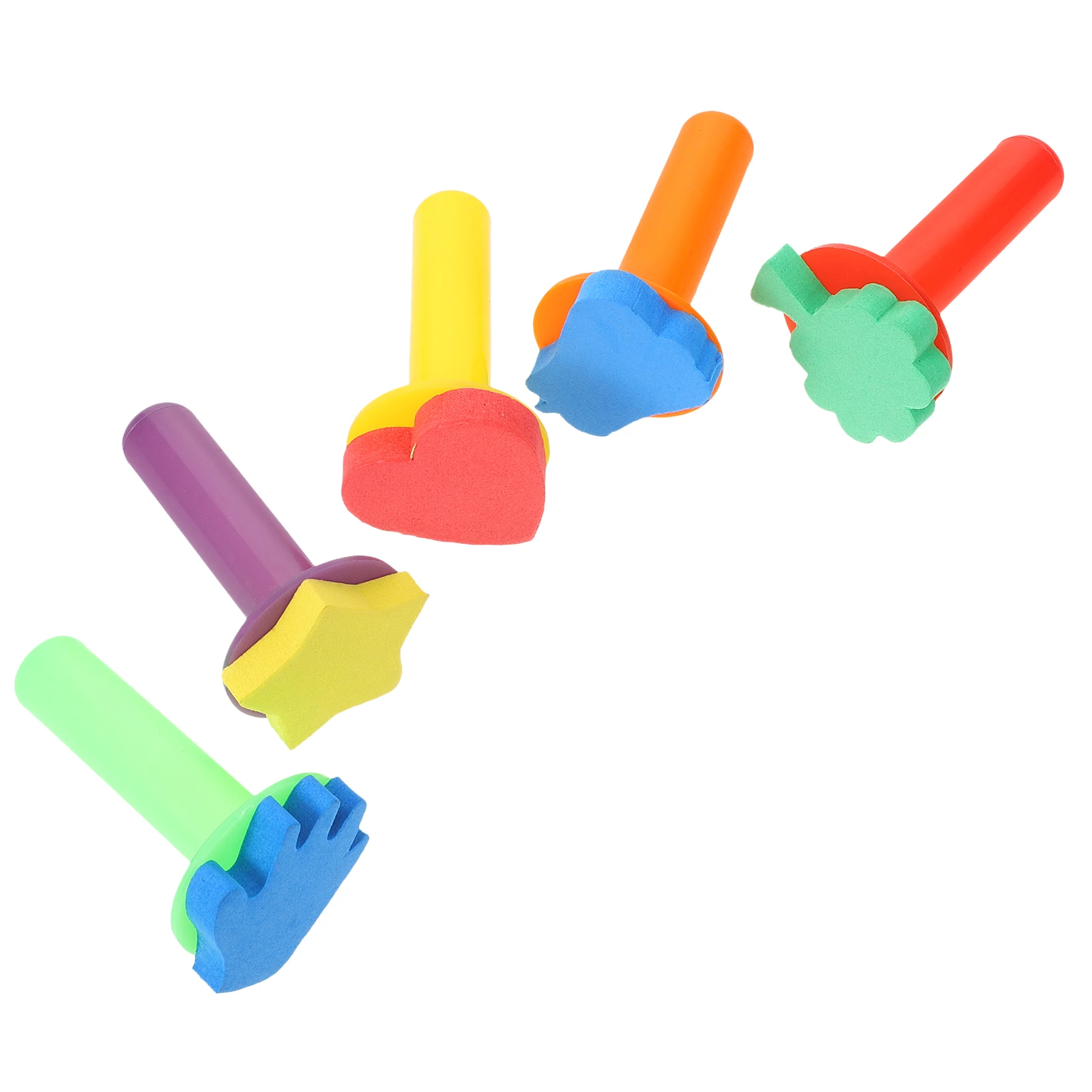 

5 Pcs Material Sponge Brush Sponges Colored Eva Watercolor Early Learning Paint