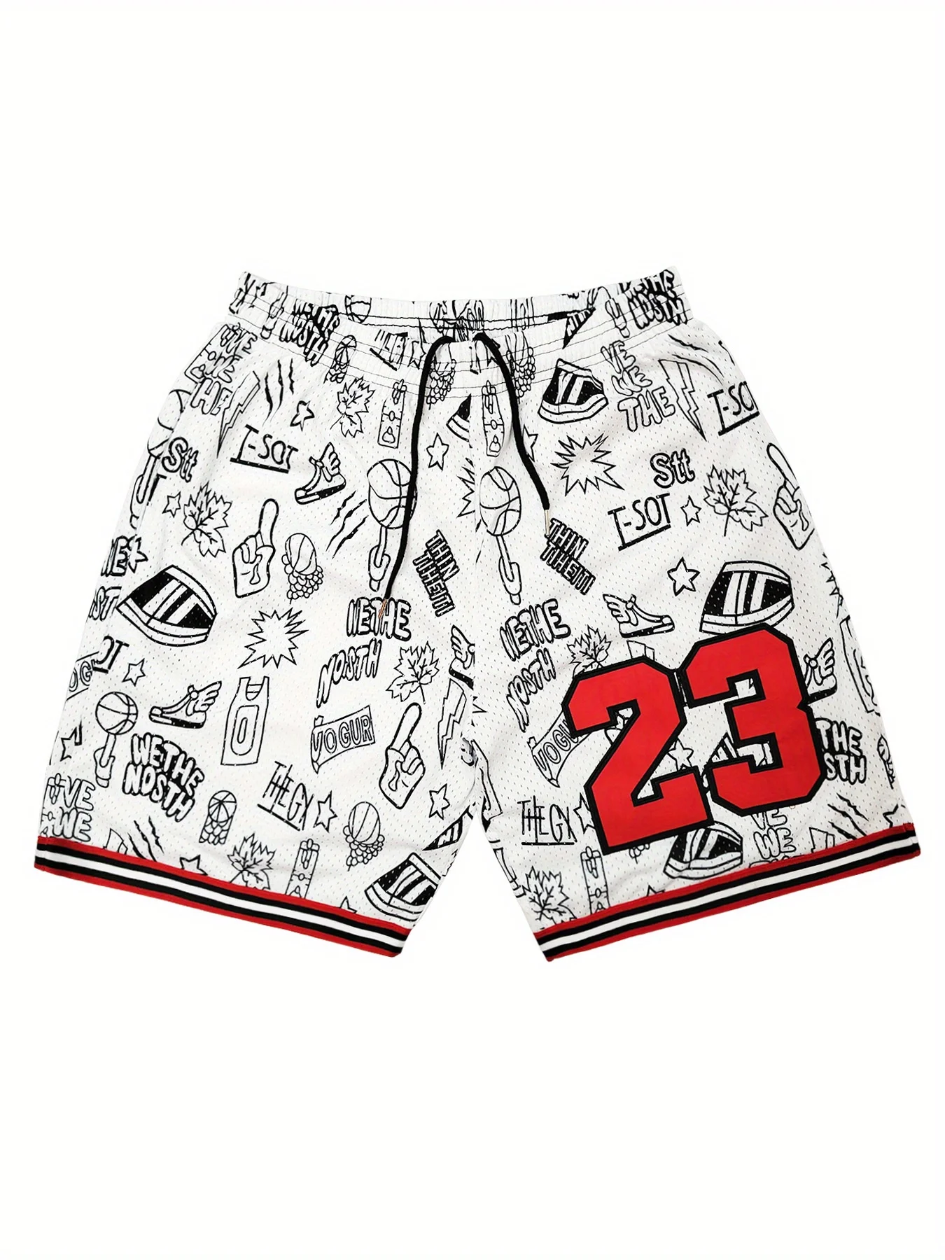 2025 Summer new sports and fitness 3D graffiti print casual, soft, comfortable, lightweight and breathable men's shorts