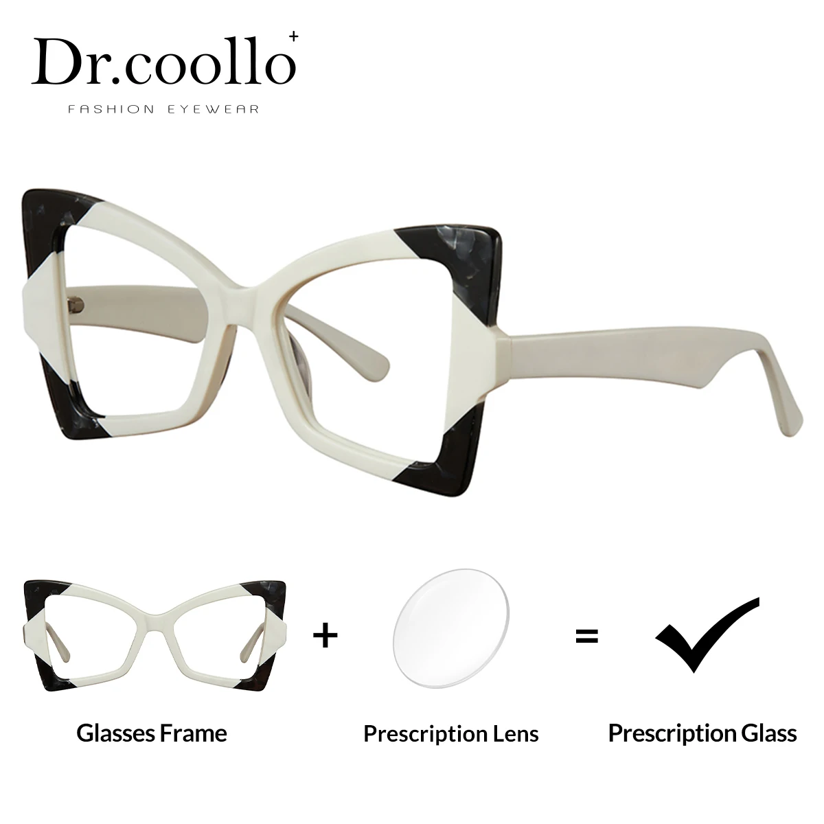 

Drcoollo Hight Quality Acetate Geometric Reading Glasses Photochromic Blue Light Progressive Prescription Glasses for Women