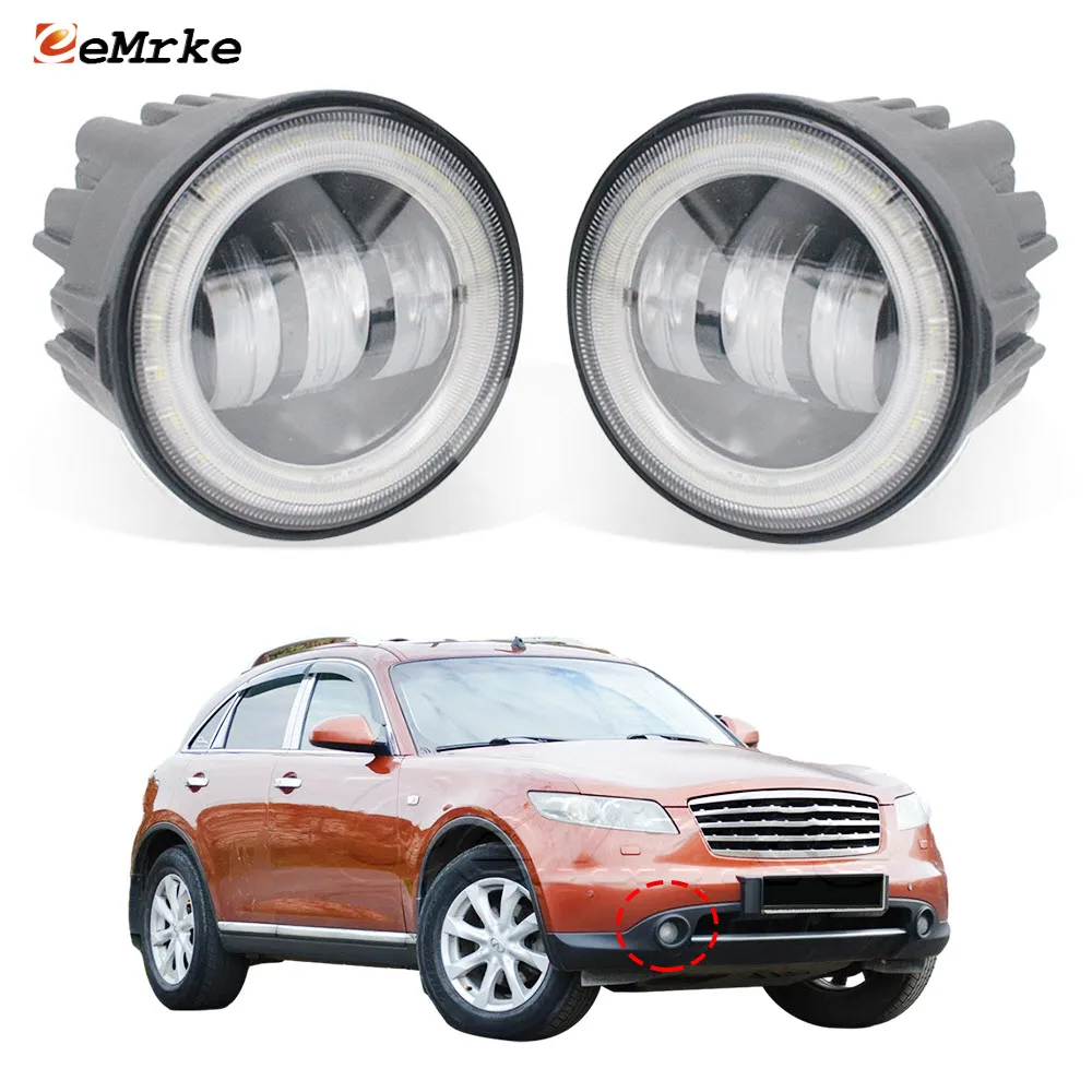 Пара светодиодных противотуманных фар Angel Eyes DRL для Infiniti FX FX35 FX45 S50 2006 2007 2008