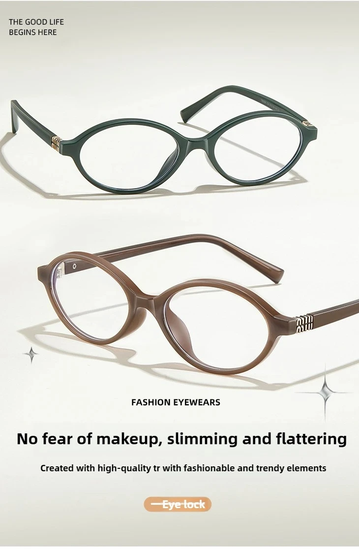 KANDREA Classics Small Frames Anti Blue Ray Myopia Glasses Women Retro Oval Reading Glasses Anti-reflection Prescription Eyewear