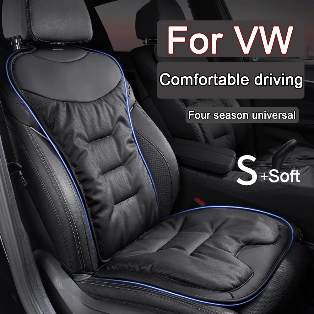 Car Seat Cover Leather Seat Protect Pad Non-slip Auto Seat Cushion For VW ID4 Scirocco Passat Jetta Golf Tiguan Magotan Phaeton