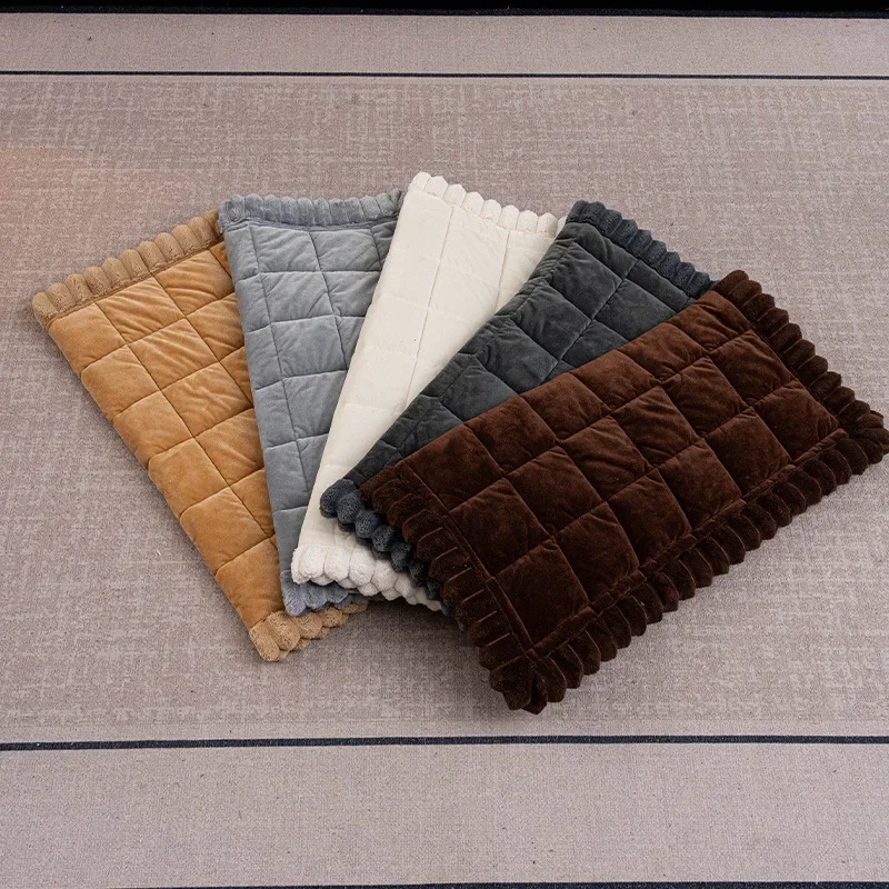 Thickened Plush Sofa Cushion Solid Color Anti Slip Combination Couch 1/2/3 Seat Cushion Straight Row Pet Friendly Sofa Blanket