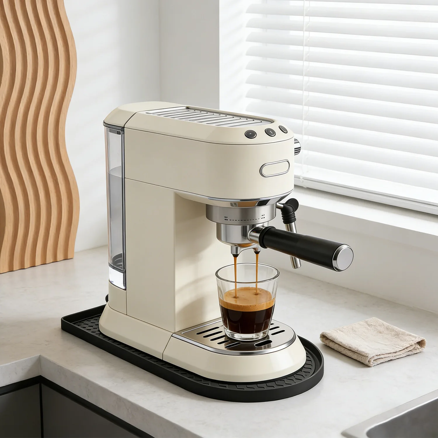 Silicone Coffee Machine Mat 40x20cm Leak Proof Raised Edge Drying Pad Non Slip Heat Resistant Bar Tray for Countertop Protector