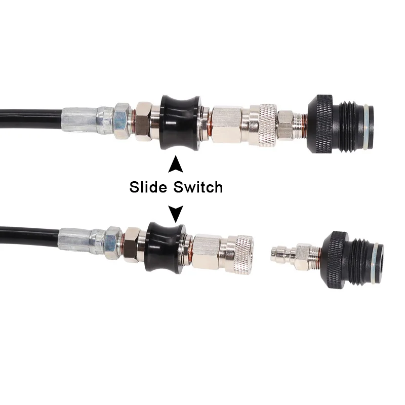 Paintball Remote Coil Hose Line with Quick Disconnect Slide Adapter Air Cylinder Connection for Air Compressed CO2 Tanks Marker