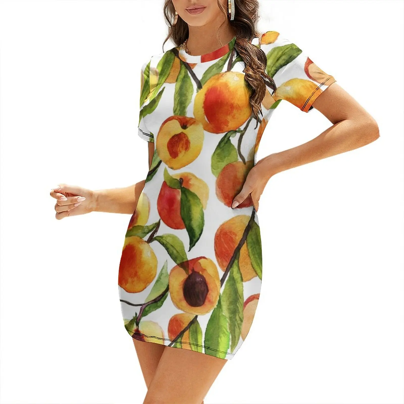 

Passionate for peaches Short Sleeved Dress women's evening dresses sensual sexy dress for women summer dresses ladies 2025