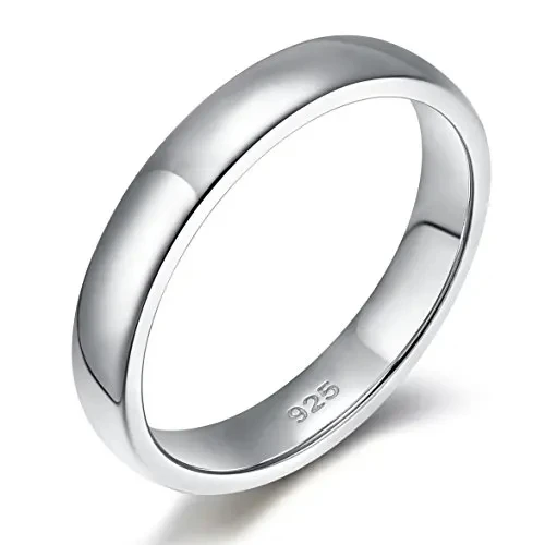 925 Sterling Silver High Polish Dome Wedding Band