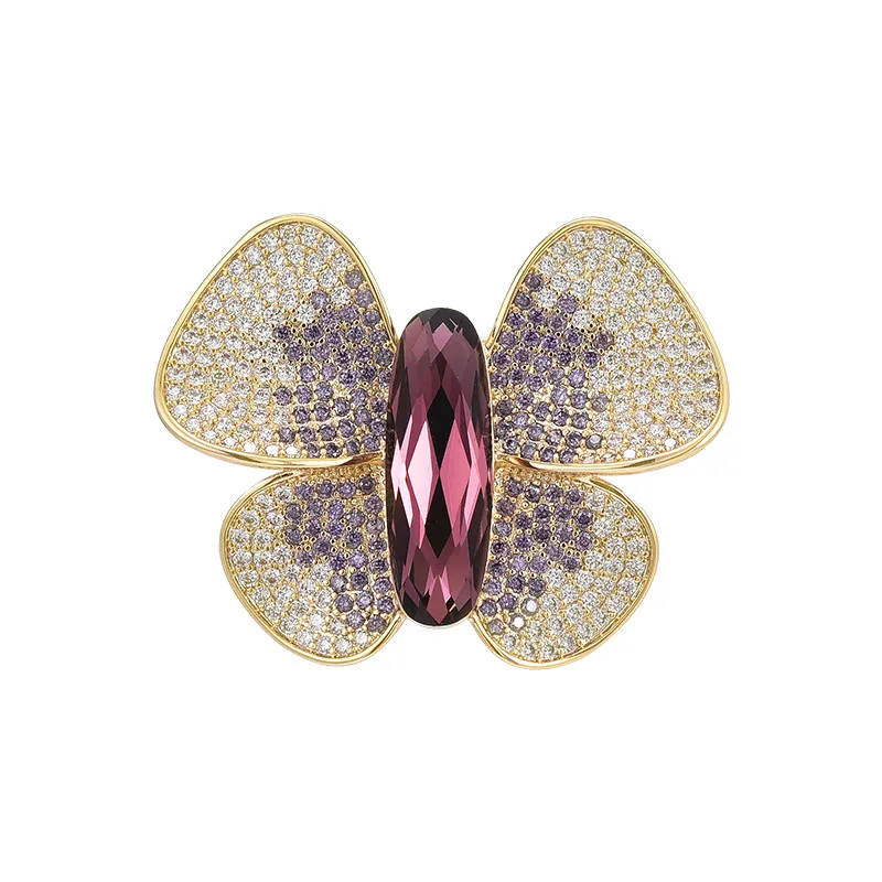 بروش فراشة كريستال كامل رائع للنساء والفتيات دبوس فستان الملابس