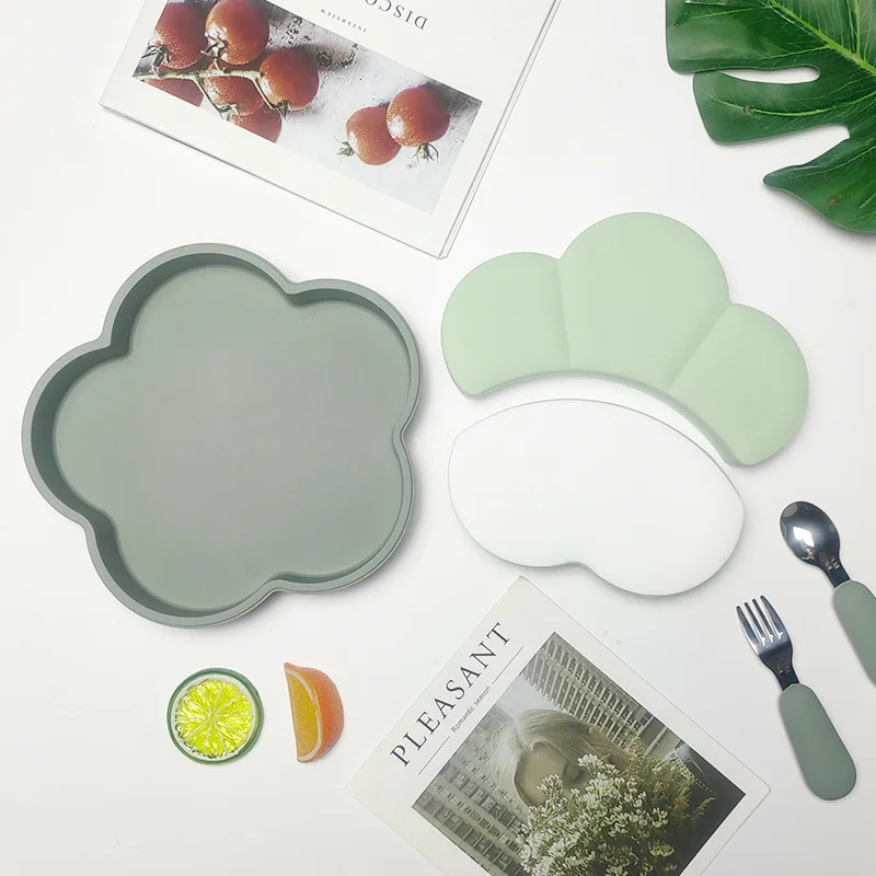 

Children'S Meal Dish Dedicated Silicone Dish, Bear Paw Cartoon Cartoon Food Supplementary Eclipse Silicone Bowl