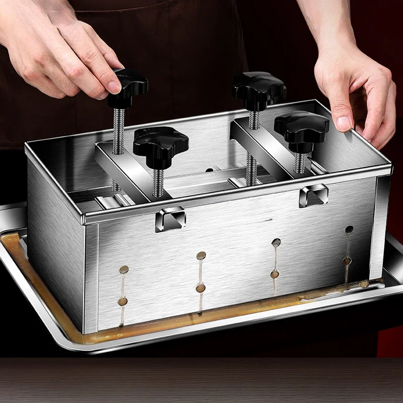 Stainless steel meat pressing mold box pork head meat container commercial artifact braised meat briquetting machine