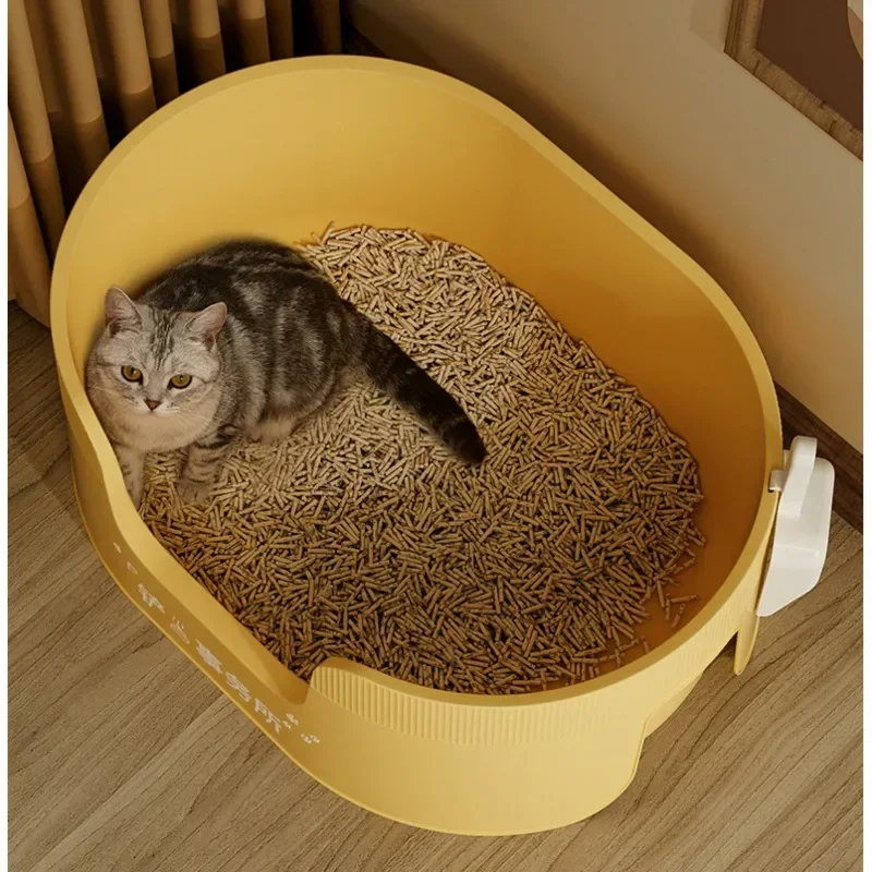 

High Appearance Level Cats' Sandbox, Widened, Deepened Cats Toilet, Sand Control, Cat Litter Box, Easy to Clean, Pets Supplies