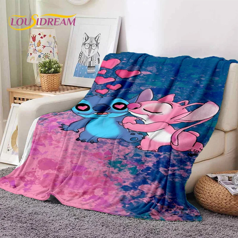 Cartoon Cute Stitch Disney Monster Blanket,Soft Throw Blanket for Home Bedroom Bed Sofa Picnic Travel Office Cover Blanket Kids