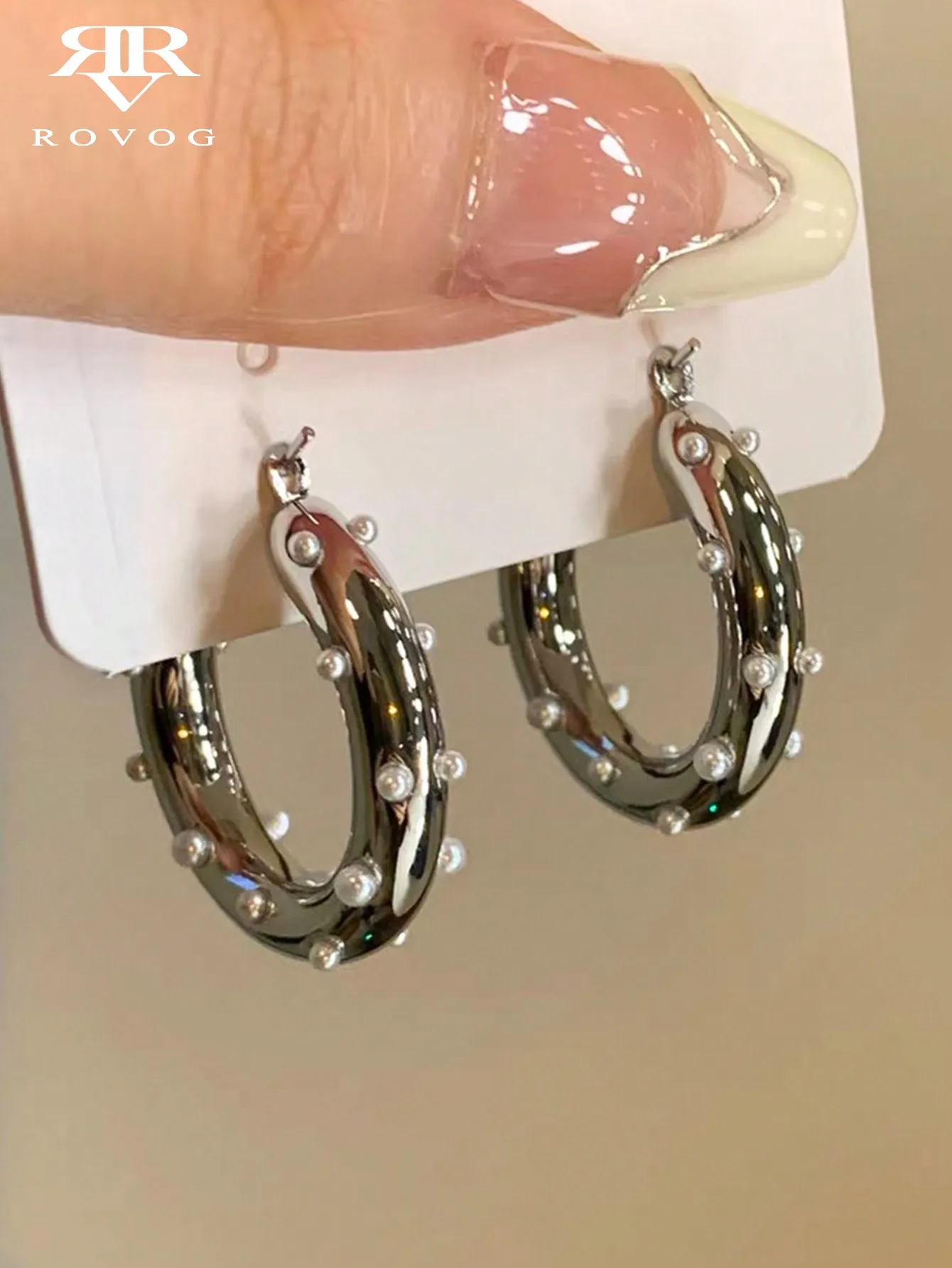 

Металлические серьги-кольца с искусственным жемчугом, геометрический круглый дизайн для женских вечеринок и повседневной носки