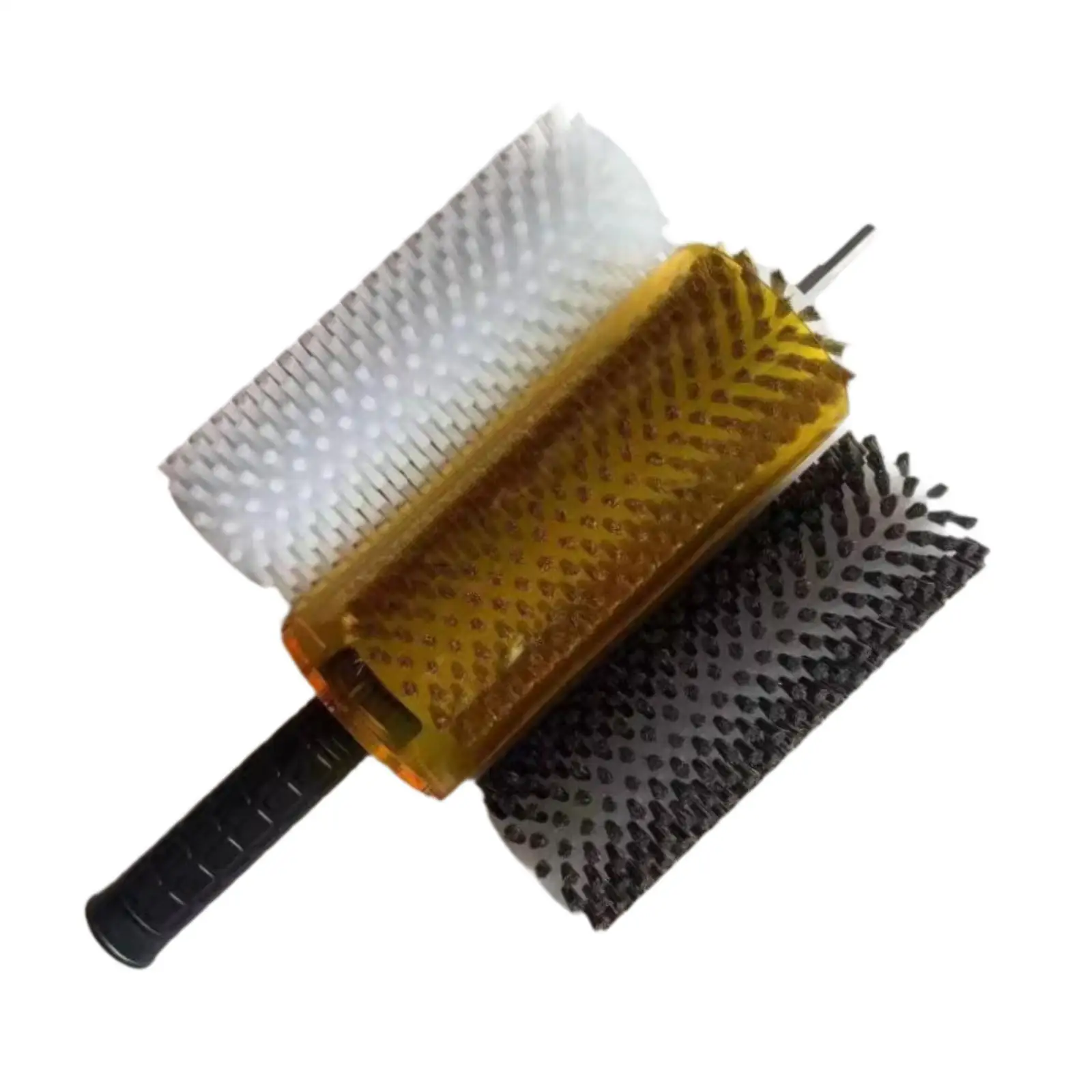 Ski Waxing Brush Set, escova rotativa com tampa do punho do eixo, Nylon Brass Horsehair, escovas de cera eficientes