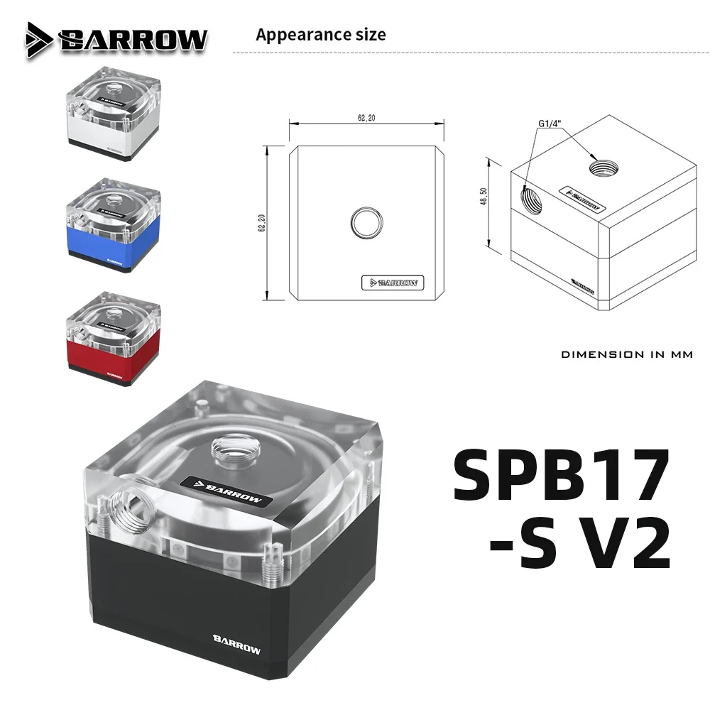 Imagem -05 - Bomba de Água Pwm Spb17-s v2 960l h dc 17w Bomba Lrc 2.0 Iluminação Metal Shell Tanque Líquido para pc Gaming Liquid Building