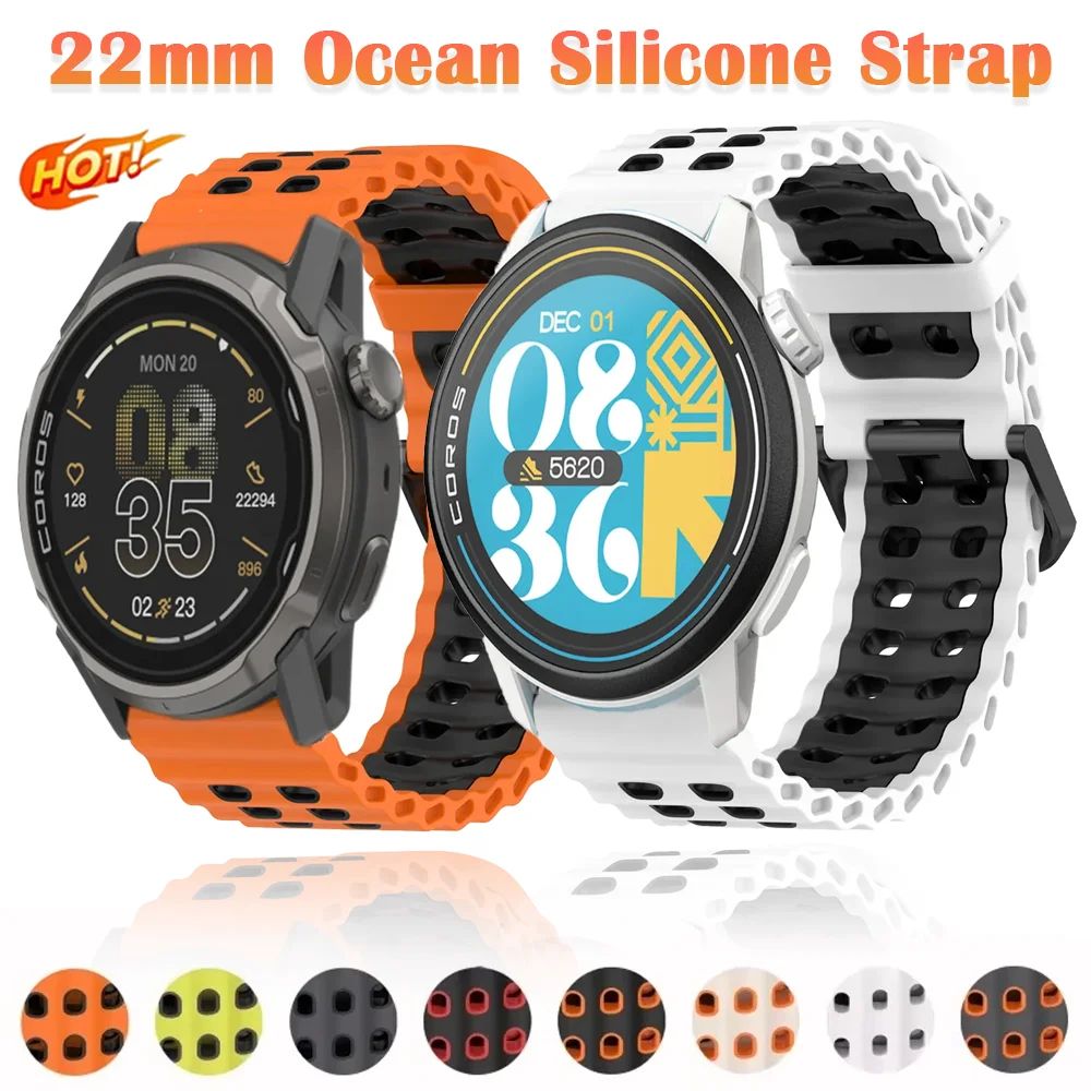 22 مللي متر المحيط سيليكون حزام ل كوروس APEX 4 42 مللي متر PACE برو معصمه Suunto Verical 2 سباق 2 S تشغيل المحيط CMF ساعة 3 برو 2 1 الفرقة #1