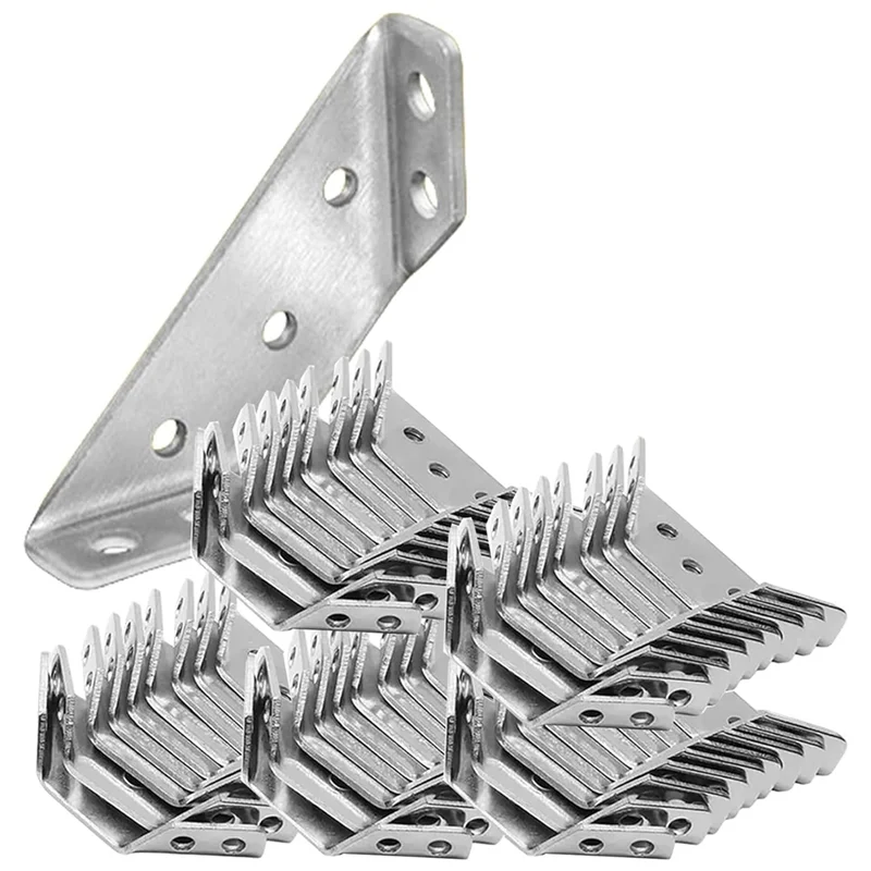 

2025 Hot Style Universal Furniture Corner Connector, Angle Fasten Connector Triangle Support Frame Stainless Steel Corner Bracke
