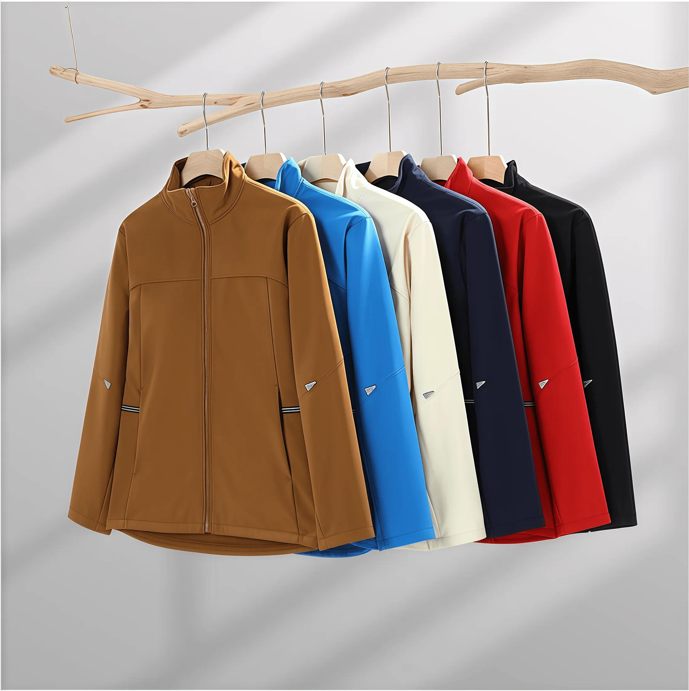 

2026 stand-up collar single-layer one-piece windbreaker New Autumn loose soft-shell waterproof windproof for men and women