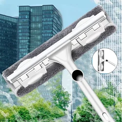 Telescopic Rod Mop Window Cleaner Home Long Handle Brush With Scraper Rotatable 300° Glass Squeegee Glass Washing Cleaning Mop