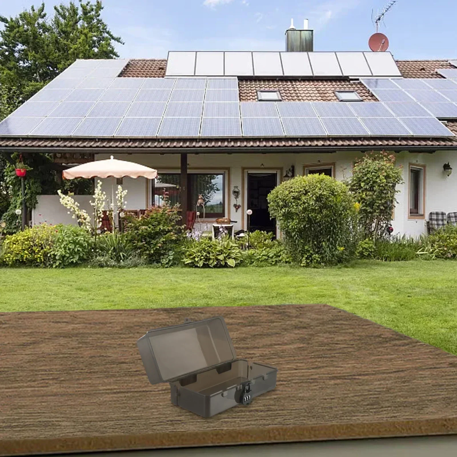 

Outdoor Electrical Extension Cord Box Rainproof W/ 4 Output Holes Large Lockable 22*10.5*10.3 Cm Wear-resistant And Weatherproof